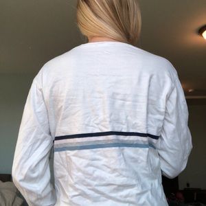 White stripped long sleeve cropped shirt